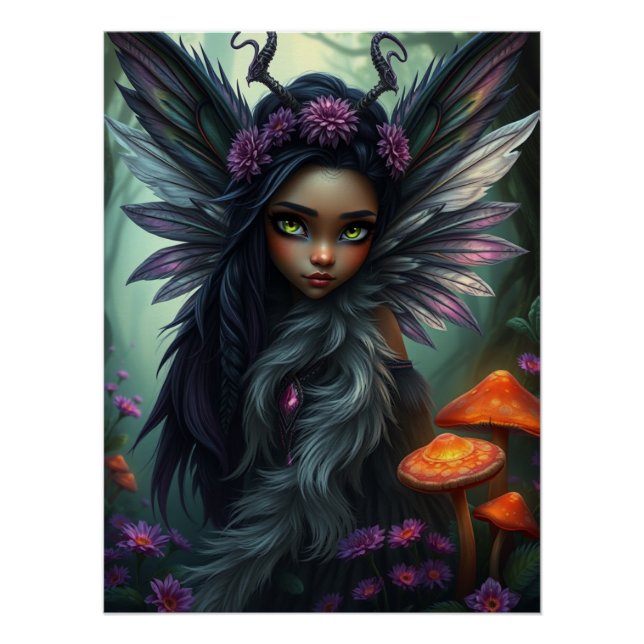 Stunning Feathered Fairy Art  Poster (Front)