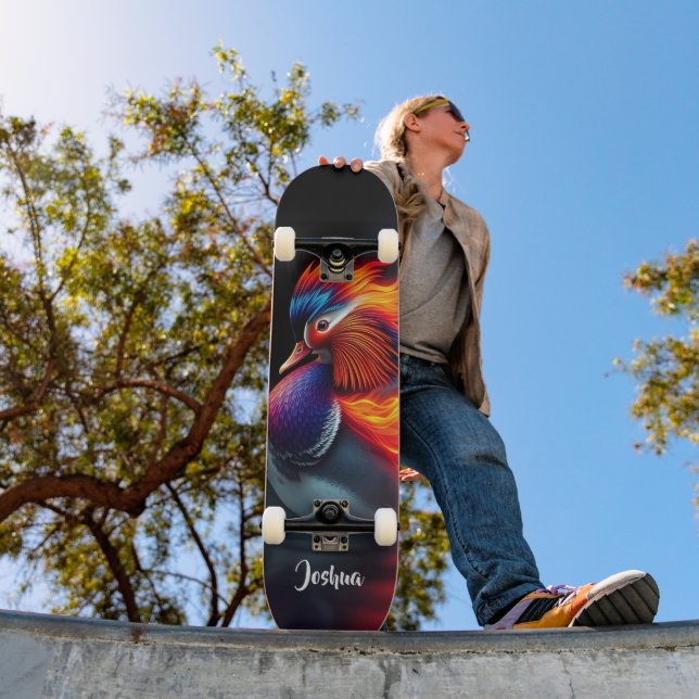 Stunning Flame-boyant Firebird Hot Mandarin Duck Skateboard (Outdoor 1)