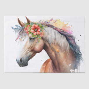 Stunning Floral Horse Tissue Paper