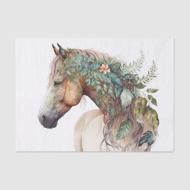 Stunning Floral Horse Tissue Paper (Front)