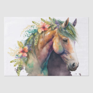 Stunning Floral Horse Tissue Paper