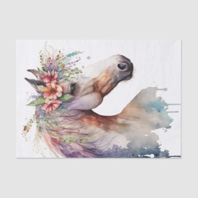 Stunning Floral Horse Tissue Paper (Front)