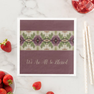 Stunning Floral Patterned Design In Purples Napkin