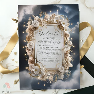 Stunning Florals accented with Golden Wedding Enclosure Card
