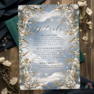 Stunning Florals accented with Golden Wedding Enclosure Card