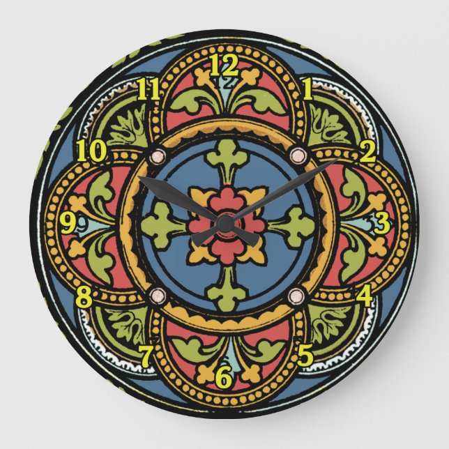 Stunning Folk Art Wall Clock (Front)