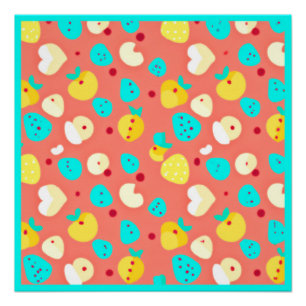Stunning Fruits Patterns Art Poster