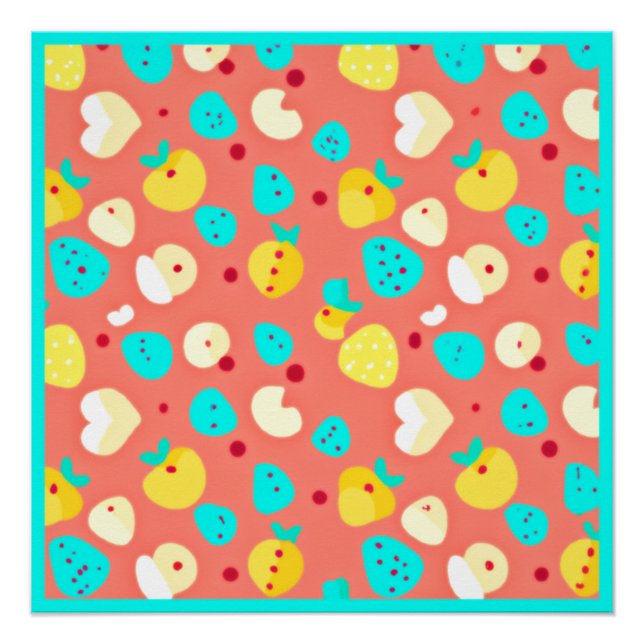 Stunning Fruits Patterns Art Poster (Front)