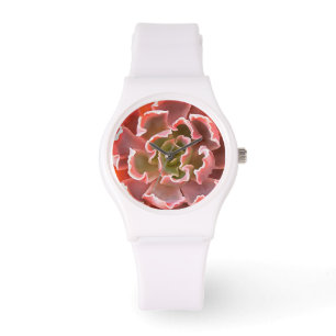 Stunning Garden Succulent Pink Tones Realistic Art Watch