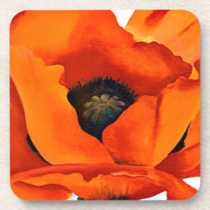 Stunning Georgia O'Keeffe Red Poppy Coaster