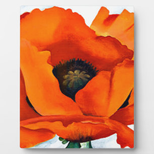 Stunning Georgia O'Keeffe Red Poppy Plaque