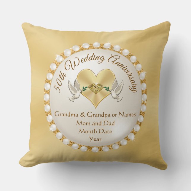 Stunning Gifts for 50 Year Wedding Anniversary Cushion (Front)