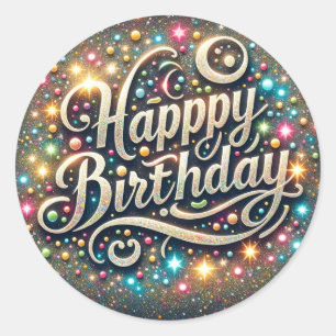 Stunning glittered birthday sticker