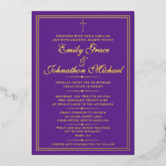 Stunning Gold Foil Christian Minimalist Wedding