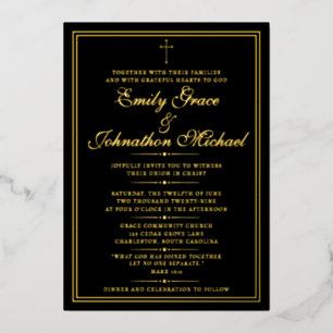 Stunning Gold Foil Christian Minimalist Wedding