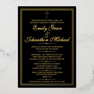 Stunning Gold Foil Christian Minimalist Wedding