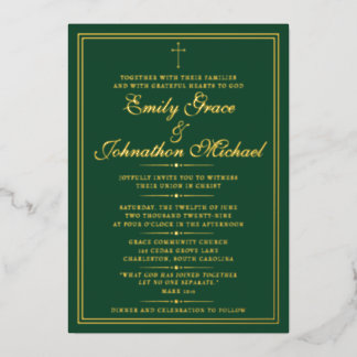 Stunning Gold Foil Christian Minimalist Wedding