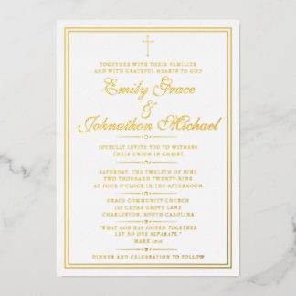 Stunning Gold Foil Christian Minimalist Wedding