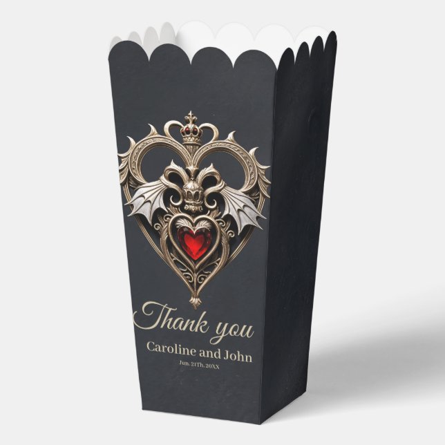 Stunning gothic heart  favour box (Front)