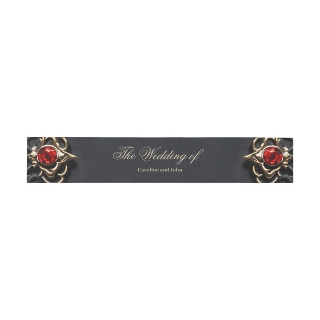 Stunning gothic heart  invitation belly band (Flat)