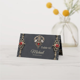 Stunning gothic heart place card