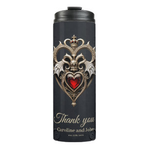 Stunning gothic heart thermal tumbler