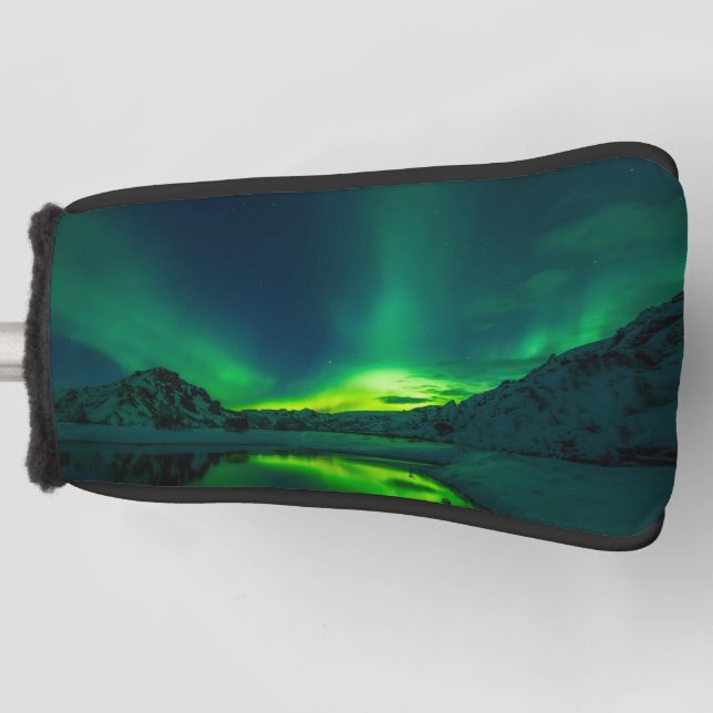 Stunning Green Aurora Golf Head Cover (Front)