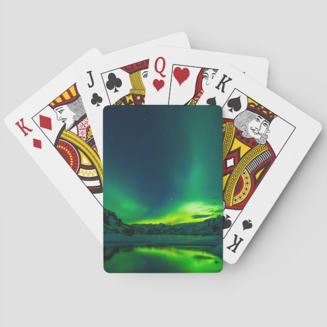 Stunning Green Aurora Playing Cards (Back)