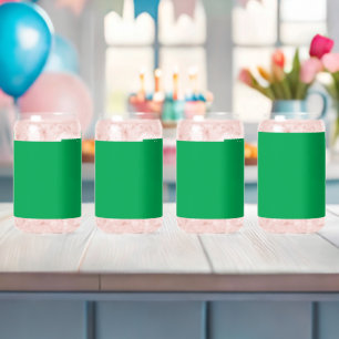 Stunning Green Background with White Border Design Can Glass