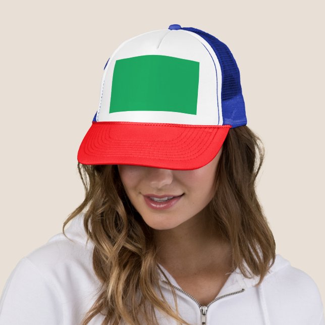 Stunning Green Background with White Border Design Trucker Hat (In Situ)