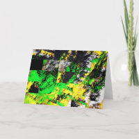 Stunning Green Yellow Abstract Fine Artwork