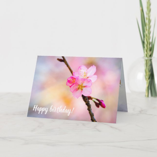 Stunning Group Of Sakura Flowers In Spring Card (Front)