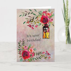 Stunning Happy Birthday Flowers Personalise Card