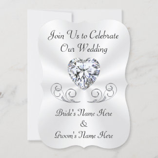 Stunning Heart, Diamond Wedding Invitation Cards