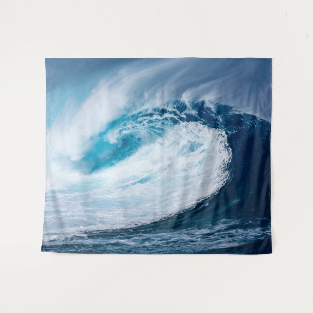 Stunning huge surfing wave tapestry (Front (Horizontal))