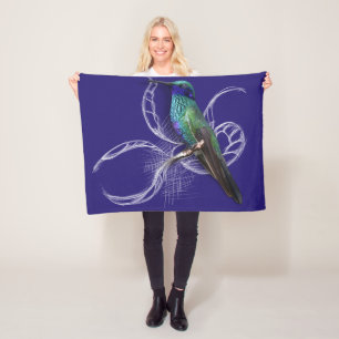 Stunning Hummingbird - personalise by adding name Fleece Blanket