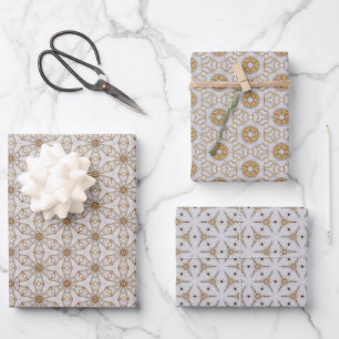 Stunning Ivory and Gold Dazzling Design  Wrapping Paper Sheet