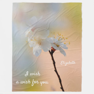 Stunning Japanese Apricot Flowers Fleece Blanket