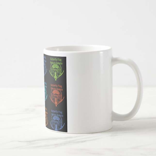 Stunning Kenyan Butterfly Flag Typography Elegant  Coffee Mug (Right)