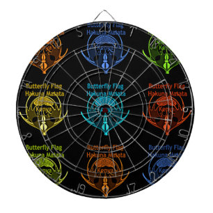 Stunning Kenyan Butterfly Flag Typography Elegant Dartboard