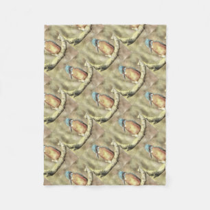 Stunning Kingfisher In Watercolor Fleece Blanket