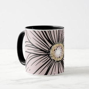 Stunning lavender and black flower coffee Mug