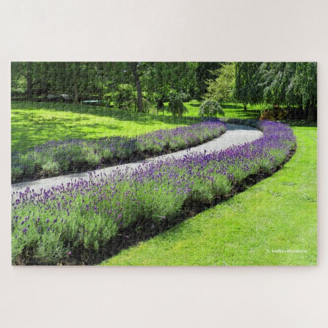Stunning Lavender-Lined Garden Walk Jigsaw Puzzle (Horizontal)