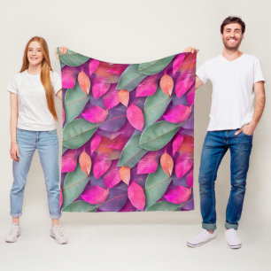 Stunning Leaves Pattern Fleece Blanket