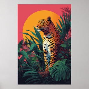 Stunning Leopard Vector Illustration Poster