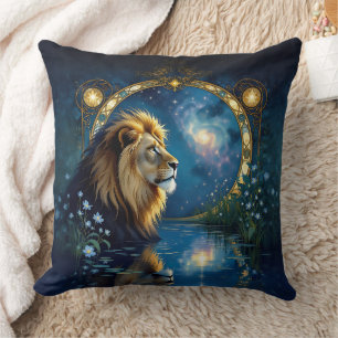 Stunning Lion of the Midnight Lake Cushion