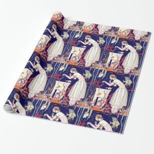 STUNNING LITTLE FISH ,BEAUTY FASHION MONOGRAM WRAPPING PAPER
