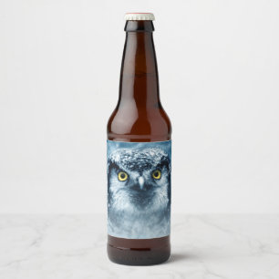Stunning little owl beer bottle label