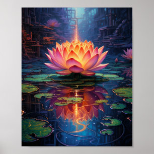 Stunning Lotus Flower  Poster