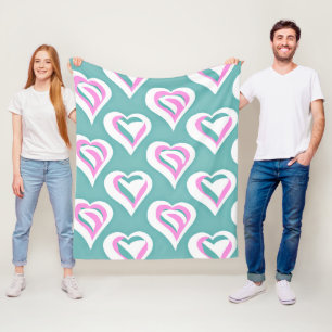 Stunning Love Heart Pattern Fleece Blanket